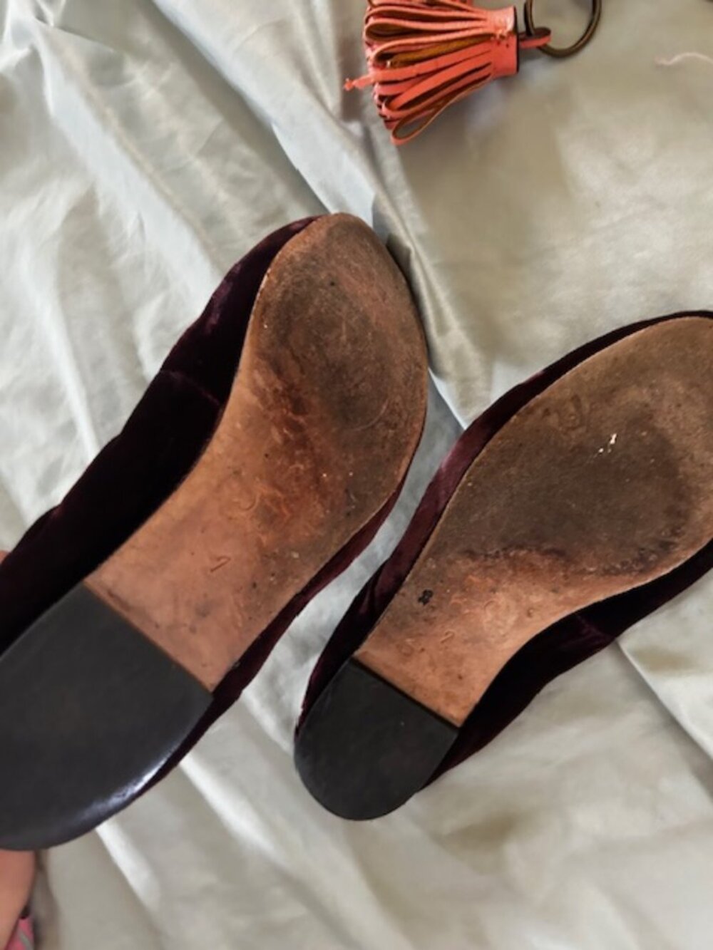 sam edelman  size 7 womens slide ons flats shoes  velvet maroon - Picture 3 of 6